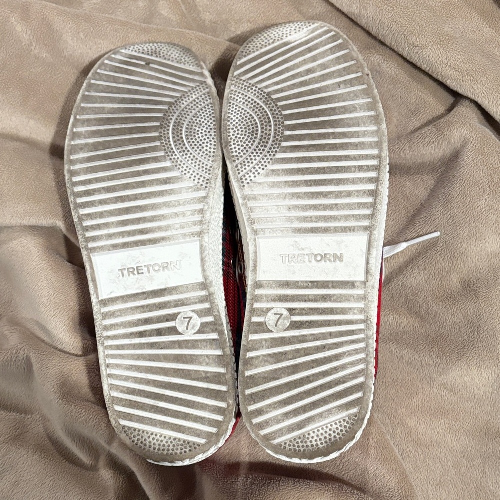 Red Plaid Tretorn Sneakers size 7 - Picture 7 of 9